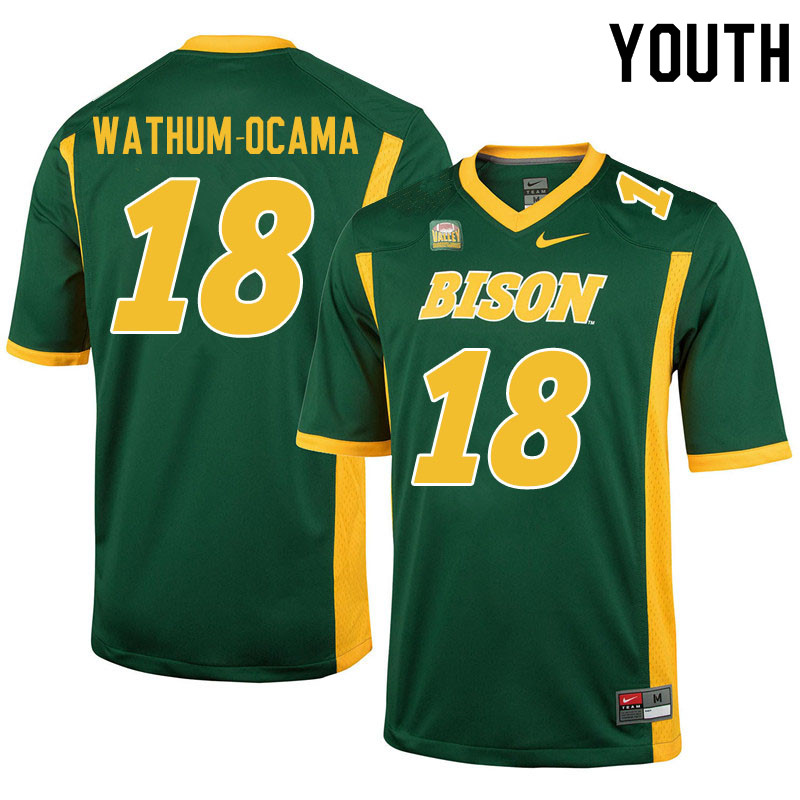 Youth #18 Jenaro Wathum-Ocama North Dakota State Bison College Football Jerseys Sale-Green